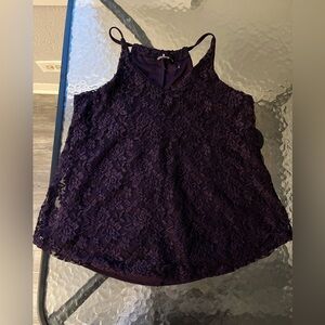 Laced floral tank top